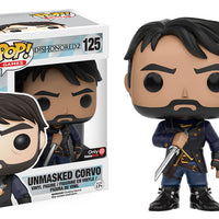 FUNKO POP! GAMES DISHONORED 2: UNMASKED CORVO #125 (GAMESTOP EXCLUSIVE STICKER) (📌CONDITION 8.5/9.0)
