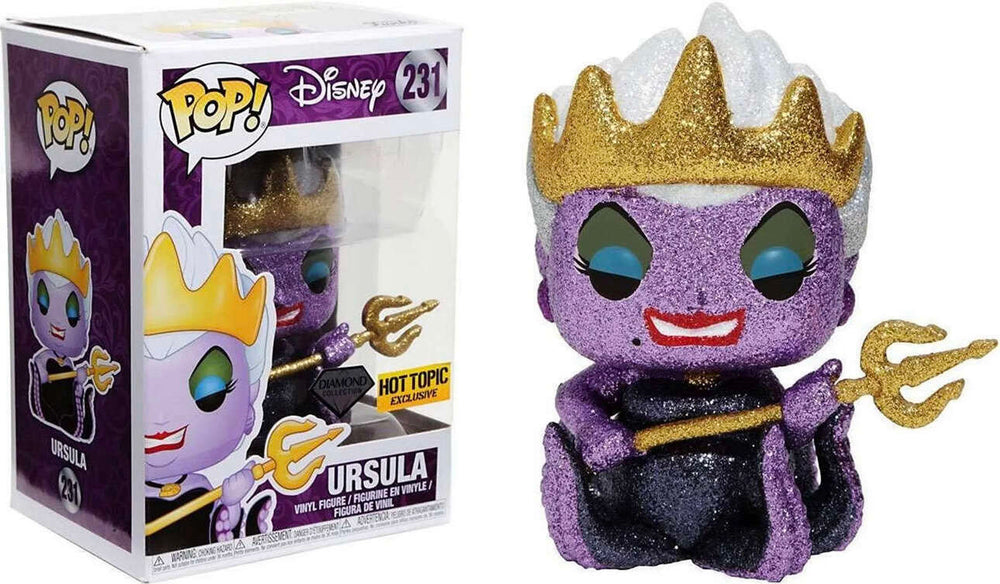 FUNKO POP! DISNEY THE LITTLE MERMAID: URSULA (DIAMOND) #231 (HOT TOPIC EXCLUSIVE STICKER) (📌CONDITION 9.0/9.5)