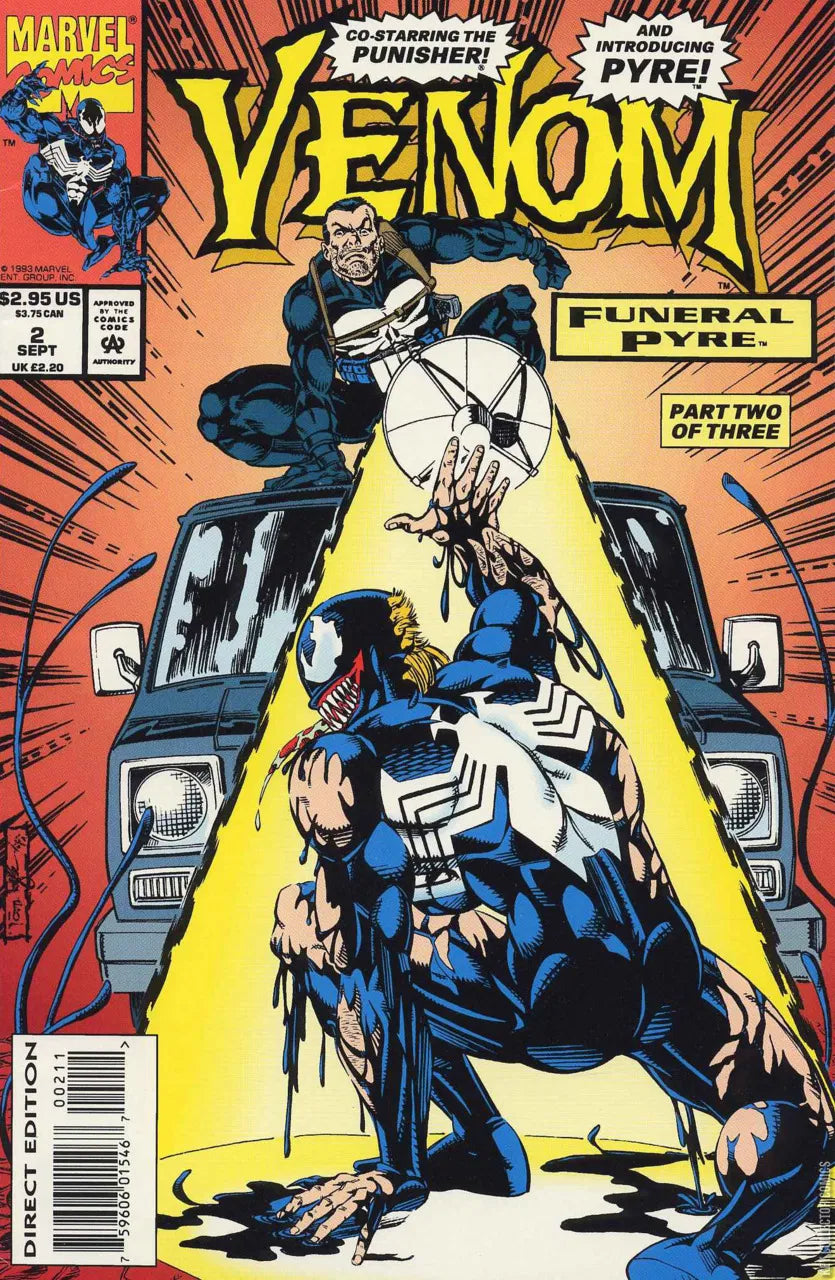 MARVEL COMICS VENOM: FUNERAL PYRE ISSUE #2 (MINI-SERIES) (DIRECT EDITION) (SEPT 1993) (📌 CONDITION 9.0/9.5)