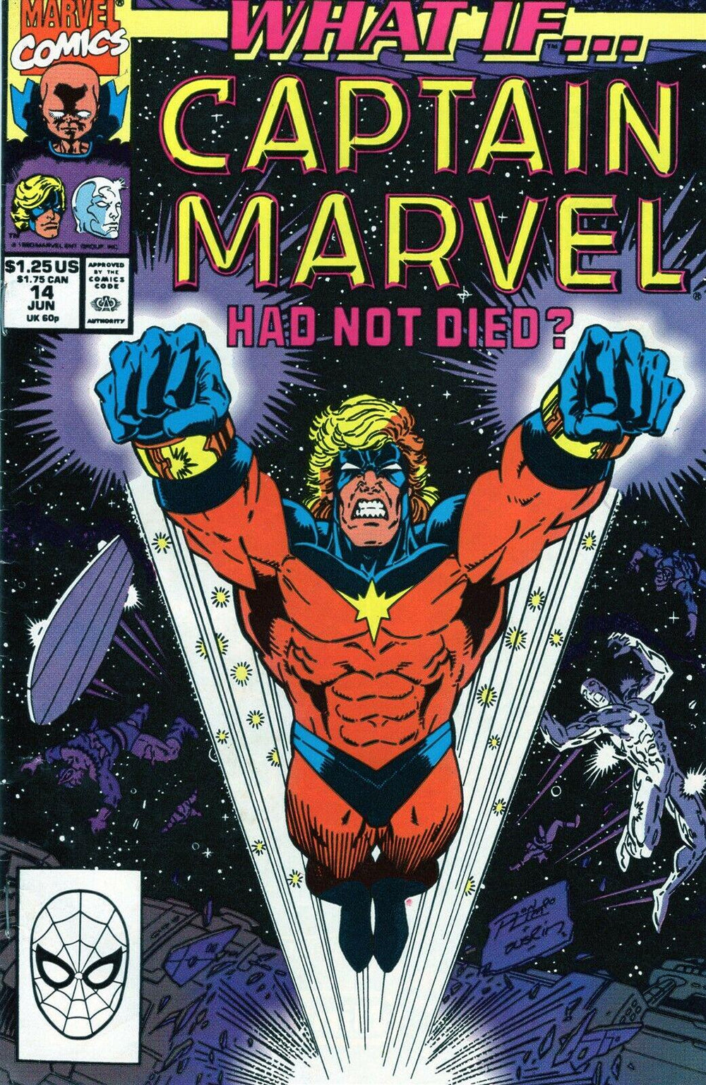 MARVEL COMICS WHAT IF...? VOL. 2 ISSUE #14 (CAPTAIN MARVEL HAD NOT DIED) (NEWSSTAND EDITION) (JUNE 1990) (📌 CONDITION 5.5)