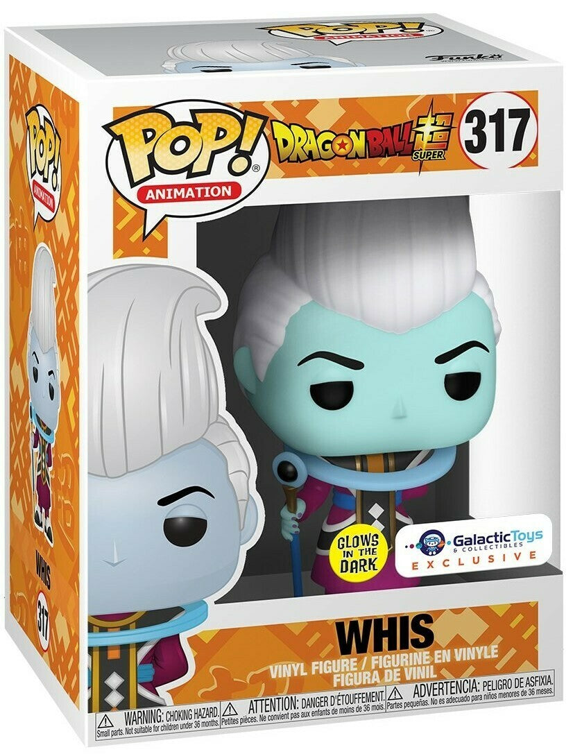 FUNKO POP! ANIMATION DRAGON BALL SUPER: GLOW WHIS #317 (GALACTIC TOYS EXCLUSIVE STICKER) (📌CONDITION 9.5)