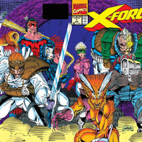 MARVEL COMICS X-FORCE ISSUE #1 VOL #1 (SUNSPOT + GIDEON TRADING CARD) (WRAP AROUND COVER) (DIRECT EDITION) (FIRST PRINT) (AUG 1991)