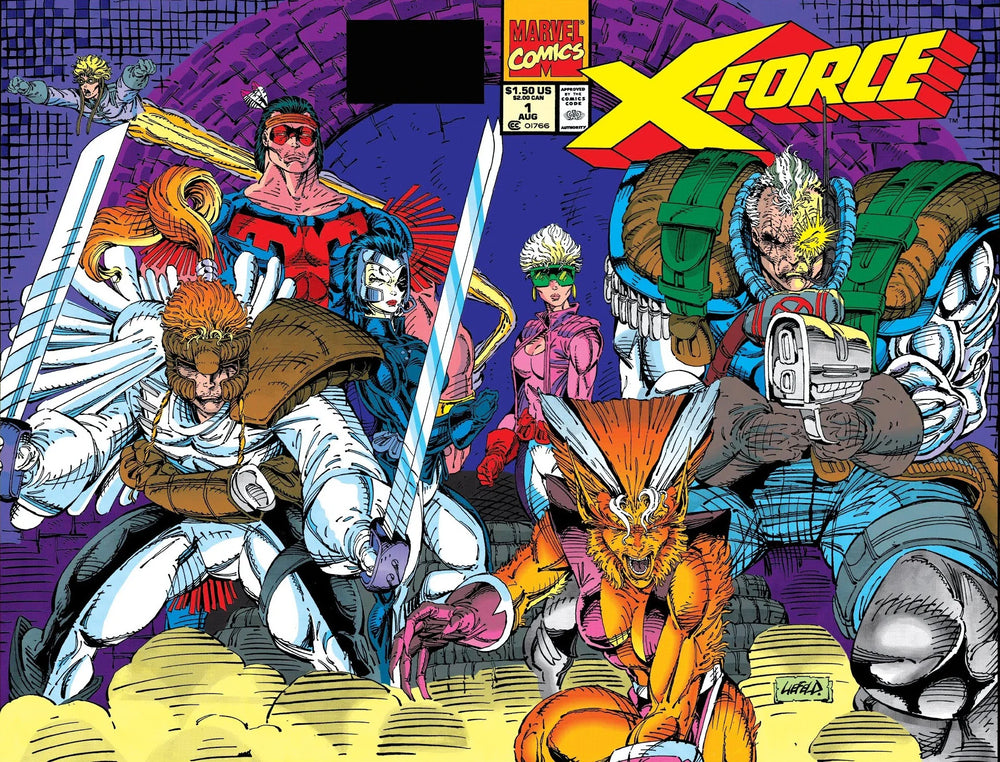 MARVEL COMICS X-FORCE ISSUE #1 VOL #1 (SUNSPOT + GIDEON TRADING CARD) (WRAP AROUND COVER) (DIRECT EDITION) (FIRST PRINT) (AUG 1991)