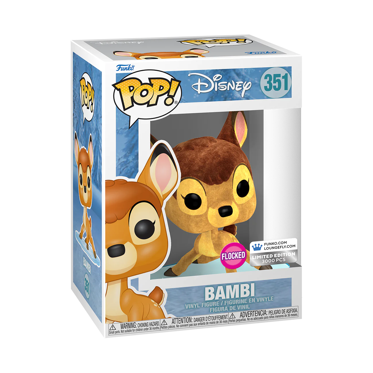 NWT Loungefly Bambi On Ice Lenticular Mini Backpack & Pop! Bundle (LE 3000) Loungefly Disney Bambi Snow Friends Mini Backpack | Hot Topic main image 4