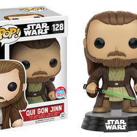 FUNKO POP! STAR WARS QUI GON JINN #128 (LE 2,000) (2016 NYCC EXCLUSIVE STICKER) (📌CONDITION 8.5/9.0)