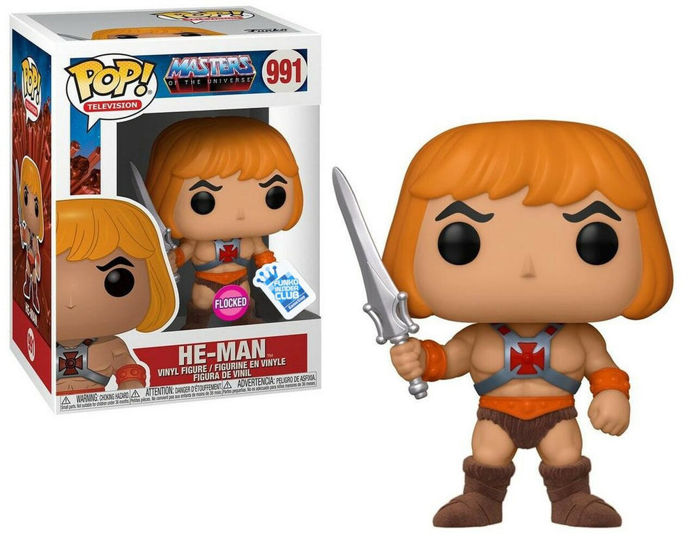 HE-MAN #991 (RAISING SWORD) (FLOCKED) (FUNKO INSIDER CLUB STICKER) (MOTU) (MASTERS OF THE UNIVERSE) FUNKO POP