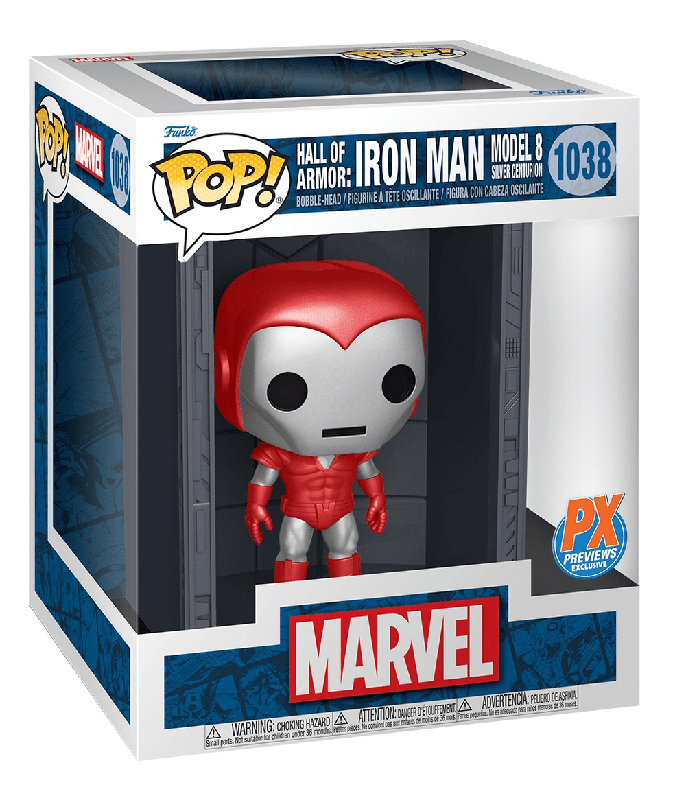 IRON MAN #1038 (6 INCH) (HALL OF ARMOR) (MODEL 8 SILVER CENTURION) (PREVIEWS EXCLUSIVE STICKER) FUNKO POP