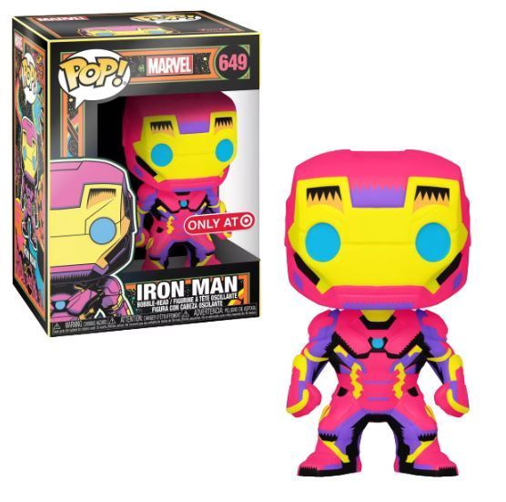 IRON MAN #649 (BLACK LIGHT) (TARGET EXCLUSIVE STICKER) FUNKO POP