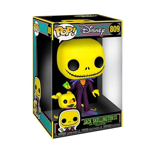 FUNKO POP! DISNEY NIGHTMARE BEFORE CHRISTMAS: BLACKLIGHT JACK SKELLINGTON WITH ZERO #809 (10 INCH) (NBC)
