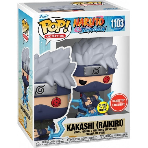 KAKASHI #1103 (RAIKIRI) (GLOW) (GAMESTOP EXCLUSIVE STICKER) (ACTION POSE) (LIGHTNING BLADE) (NARUTO SHIPPUDEN) FUNKO POP