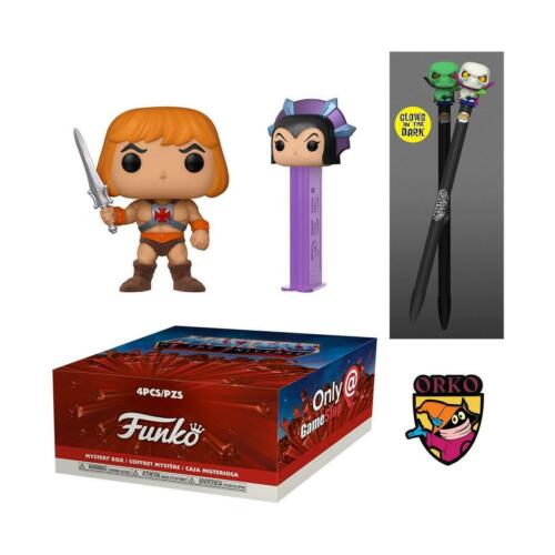 HE-MAN (FLOCKED) (FUNKO INSIDER CLUB STICKER) (GAMESTOP EXCLUSIVE MYSTERY BOX) (NOT SEALED) FUNKO POP MYSTERY BOX