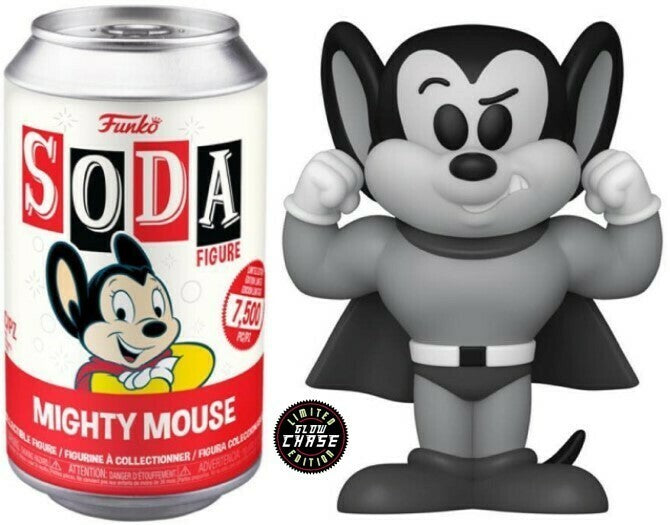 MIGHTY MOUSE (LE 1,250) (GLOWING/GRAYSCALE) (CHASE/NOT SEALED) FUNKO SODA FIGURE