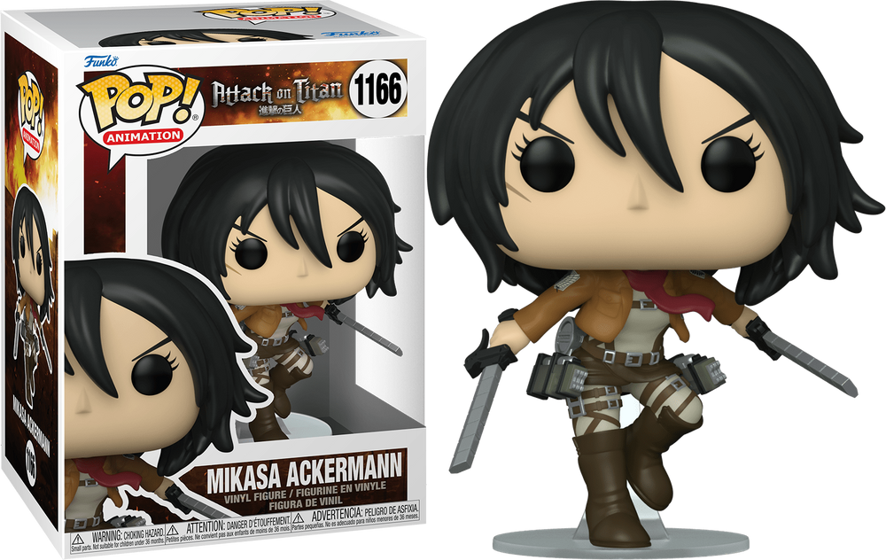 FUNKO POP! ANIMATION ATTACK ON TITAN: MIKASA ACKERMANN #1166 (📌 CONDITION 9.5)