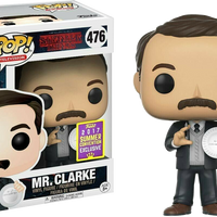 FUNKO POP! TELEVISION STRANGER THINGS: MR. CLARKE #476 (2017 SUMMER CONVENTION STICKER) (📌 CONDITION 9.5)