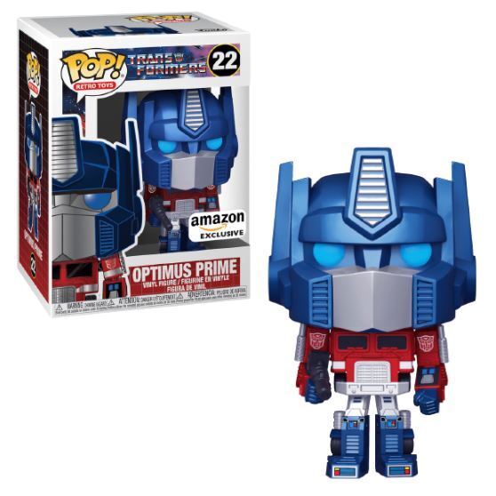 OPTIMUS PRIME #22 (METALLIC) (RETRO) (AMAZON EXCLUSIVE STICKER) (TRANSFORMERS) FUNKO POP