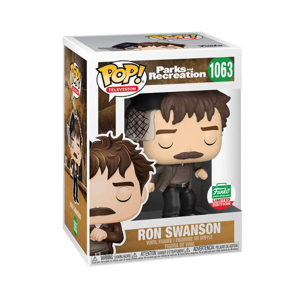RON SWANSON #1063 (DANCING) (FUNKO-SHOP STICKER) (PARKS AND RECREATION) FUNKO POP