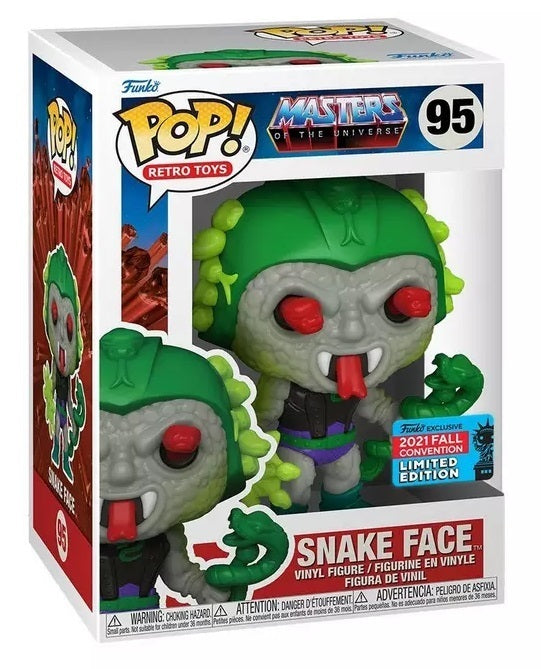 SNAKE FACE #95 (RETRO) (2021 FALL CONVENTION STICKER) (MOTU) FUNKO POP