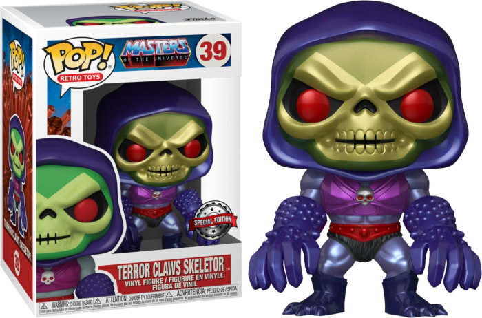 TERROR CLAWS SKELETOR #39 (METALLIC) (RETRO) (SPECIAL EDITION STICKER) (MOTU) FUNKO POP