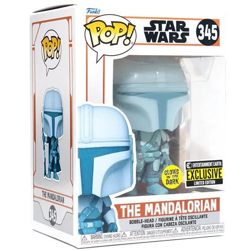 FUNKO POP! STAR WARS THE MANDALORIAN #345 (HOLOGRAPHIC / GLOW) (ENTERTAINMENT EARTH EXCLUSIVE STICKER)